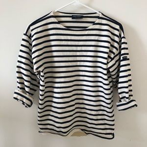 Navy cream stripe St James Knit sweater S